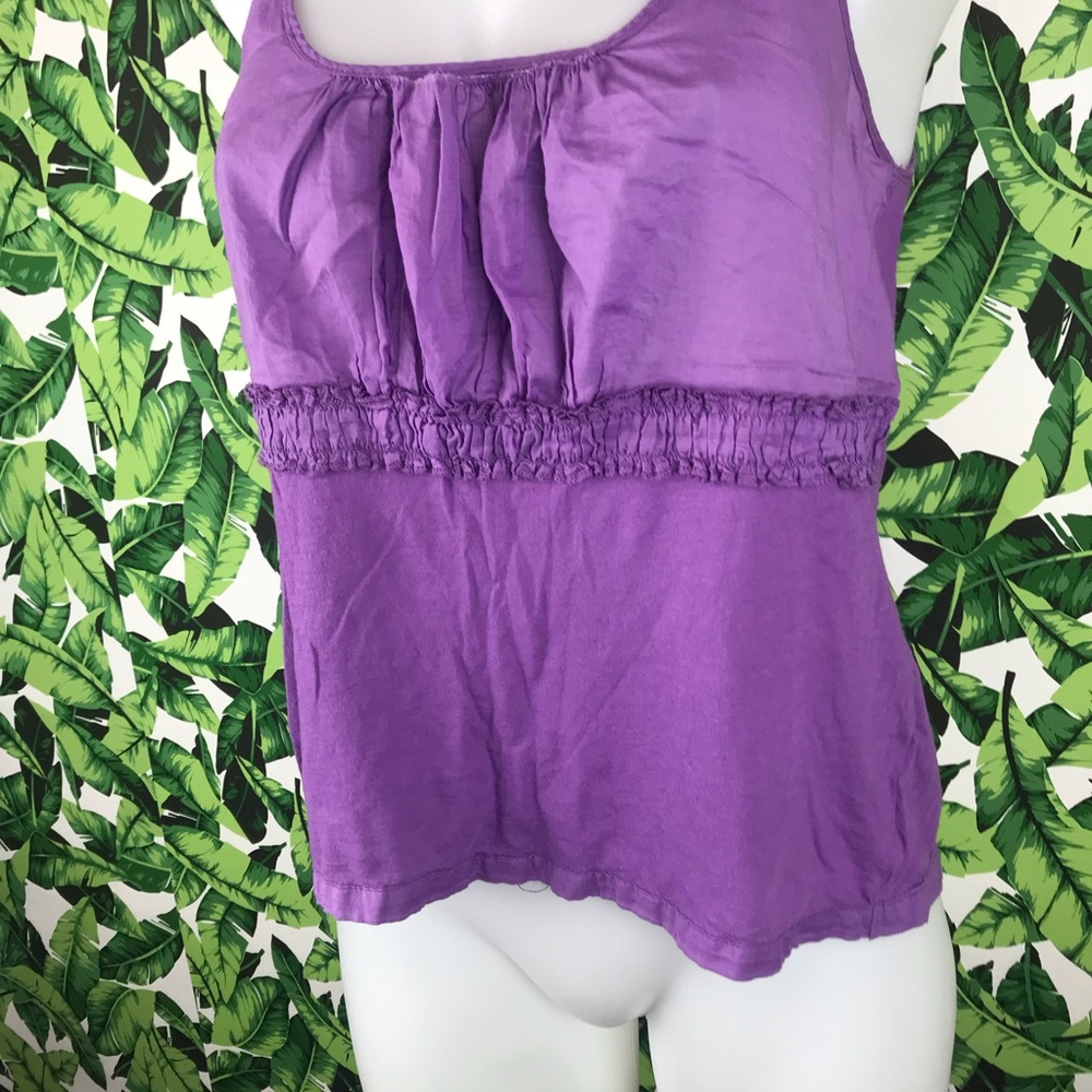 Tory Burch Purple Ruffle Tank Top - Picture 3 of 5